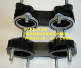 SEPARADORES CON JUNTAS Y ANTIVIBRACION PARA MONTAJE CARBURADORES WEBER HORIZONTAL - DCOE 40 - 45