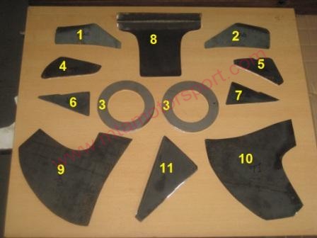 set placas y refuerzos carroceria seat marbella y Panda tipo rallye tierra y asfalto