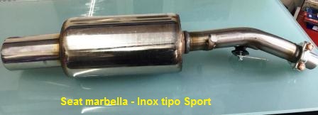 silencioso trasero de escape tipo deportivo acero inox seat Marbella