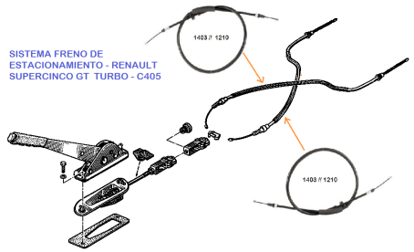 FRENO DE MANO - ESTACIONAMIENTO RENAULT SUPERCINCO GT TURBO - CABLES