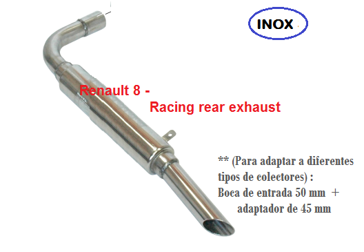 Silencioso trasero acero inox Renault 8 N - TS - Gordini - Alpine A 110