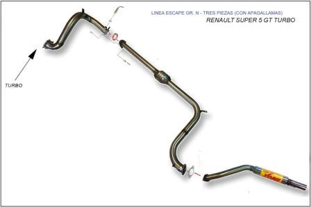linea inox escape competicion GR- N - Renault 5 Gt turbo