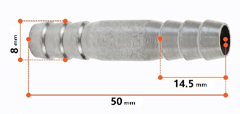 ESPIGA DOBLE UNION TUBO 8 mm