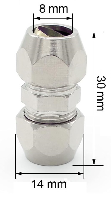 RACORD UNION CONOS TUBO DE 8 MM