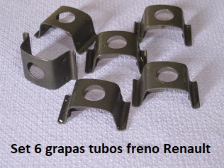 6 grapas soporte latiguillos freno Renault