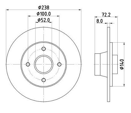 esquema discos freno traseros renault supercinco gt turbo y clio 16 - W