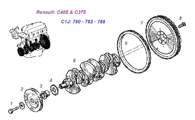 FLYWHEEL AND CRANKSHAFT - RENAULT C405