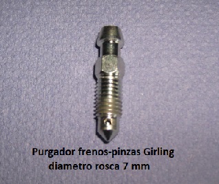purgador de pinzas freno renault supercinco gt turbo delanteros - traseros