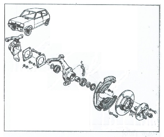 esquema frenos delant renault 5 mk1