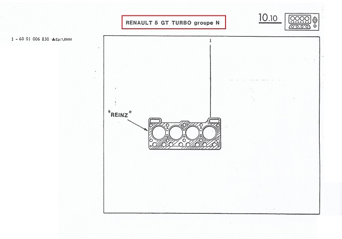 junta culata Reinz Renault 5 GT turbo-gr n